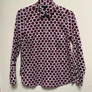 J.Crew graphic printed cotton shirt (size 8)